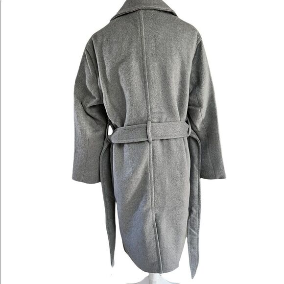 Rails Nadine Heather Grey Belted Wool Blend Trench Coat Size Small - Picture 10 of 14
